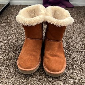 Style & Co. Leather Upper and Faux Fur Lining Boots. Size 11 Tan